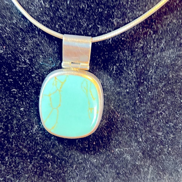 Large Turquoise & Sterling Silver Pendant - Picture 2 of 9